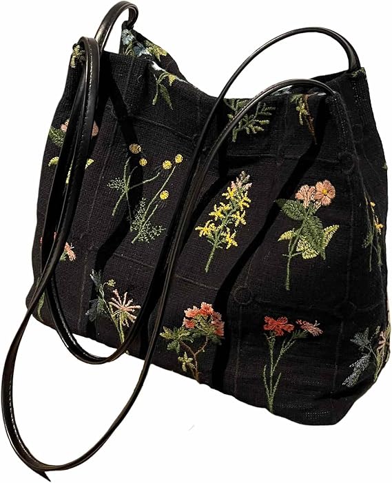 Lefe Liee floral small tote bag for women, Reusable Aesthetic Canvas Shoulder Bag Hobo Crossbody Handbag bucket bag Casual Tote vera bradley purses