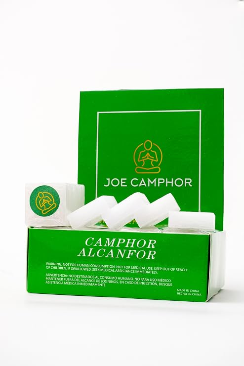 JoeCamphor Tablets | 100% Natural & Premium Camphor Blocks (1lb, 16 Ounces, 454grams, 64 Tablets) for Aromatherapy, Odor Eliminator, Puja, Kapoor, Alcanfor