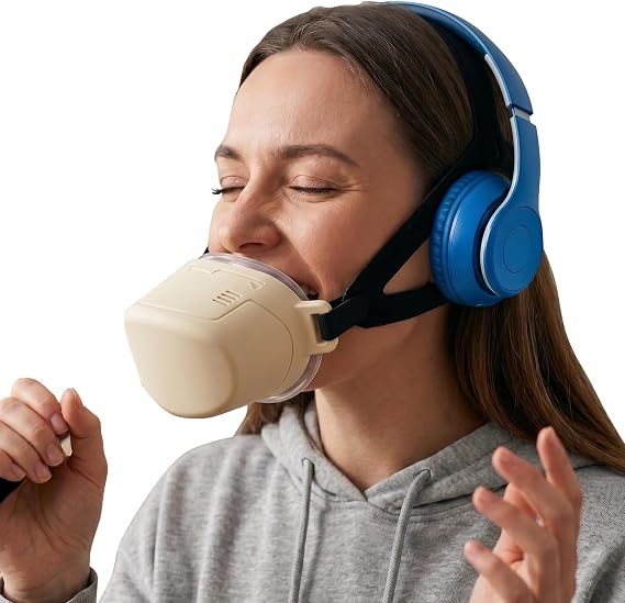 Vocal Dampener for Singers Voice Dampener with Detachable Face Mask & Wearable Strap, 25dB Noise Reducing Silencer for Apartment Practice, Warm-Up, Vocal Nebulizer Alternative for Throat Protection