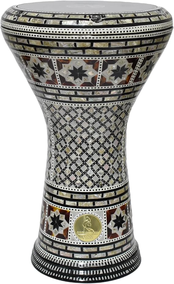 Darbuka doumbek drum tabla 18.5/19 inch inlaid mother of pearl with free bag (Arabian King 19'')