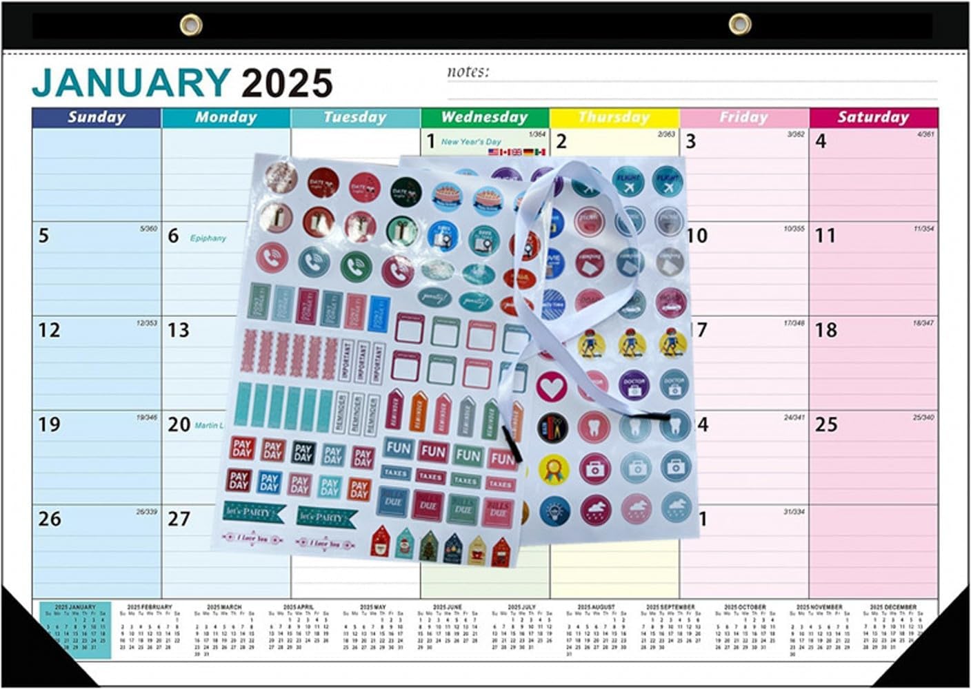 2025-2026 Desk Wall Calendar ，17 x 12 Large Monthly covers January 2025 to June 2026 the 18 monthsMonthly Calendar with Thick Paper for Planning and Organizing for Home or Office COLOR