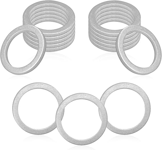 15 Pcs 18mm Crush Aluminum Oil Drain Plug Compatible with 1993-2020 Porsche Volvo PN Gasket Washers Models Replace OE 90012310630 977751