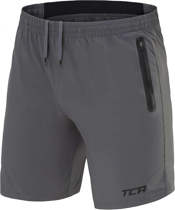 TCA Elite Tech Mens Running Shorts with Zip Pockets, Gym Shorts Men Training Sports Short with Phone Pocket