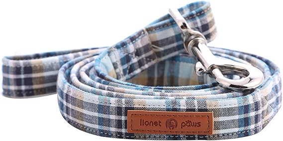 Lionet Paws Handmade Grid Dog Leash with Soft Handle for Cats and Small to Large Dogs