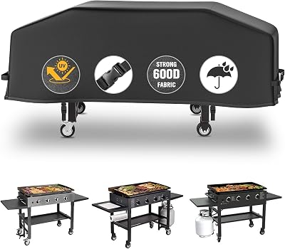 36 Whaleme Griddle Grill Cover, 1528 600D Heavy Duty Rip-Proof Materials Flat Top Grill Cover,Waterproof and Fade Resistant Grill Cover with Straps for Camp Chef and More 4-Burner Griddle
