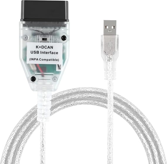 LZLRUN K+DCAN K+CAN USB OBD2 Cable with Switch for BMW E-Series Coding