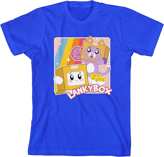 LankyBox Boxy & Foxy Crew Neck Short Sleeve Royal Blue Boy's T-shirt