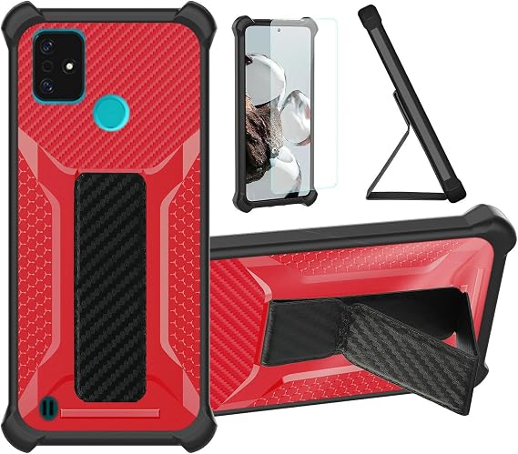 bojioderf Case Compatible for Benco V80 Phone Case Cover [with Tempered Glass Screen Protector] Hybrid Case [Folding Support Magnetic] [Frosted Anti-Fingerprint] Red