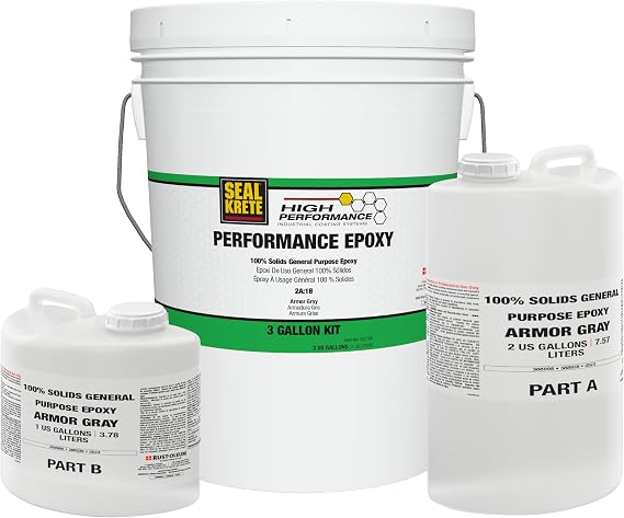 Seal Krete High Performance 322769 Performance Epoxy Armor Gray 3-Gallon Kit