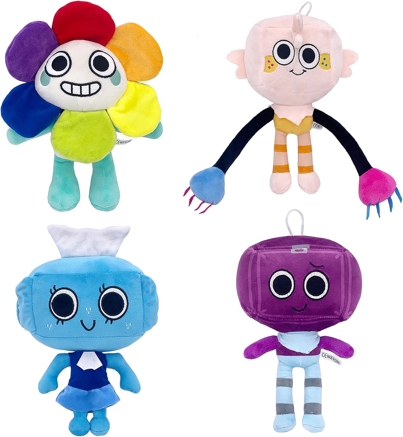 Dandys World Plushies, Dandys Plush for Horror Game Fans, Stuffed Figure Toy – Birthday & Valentines Gift for Partners Kids 4pcs B