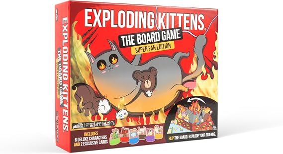 Exploding Kittens The Board Game Superfan, 2-6 Players, Age 7+