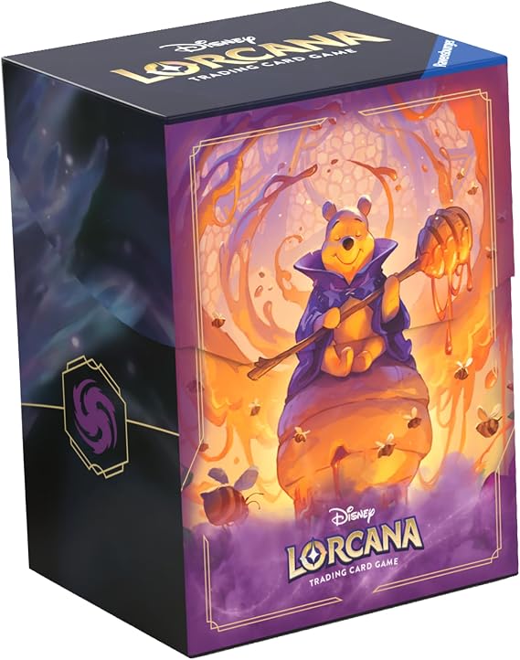 Ravensburger Disney Lorcana TCG Deck Box featuring Winnie the Pooh Hunny Wizard by John Loren | Securely Stores 80 Sleeved Cards | Durable & Portable Organizer for TCG Players | Ages 8+
