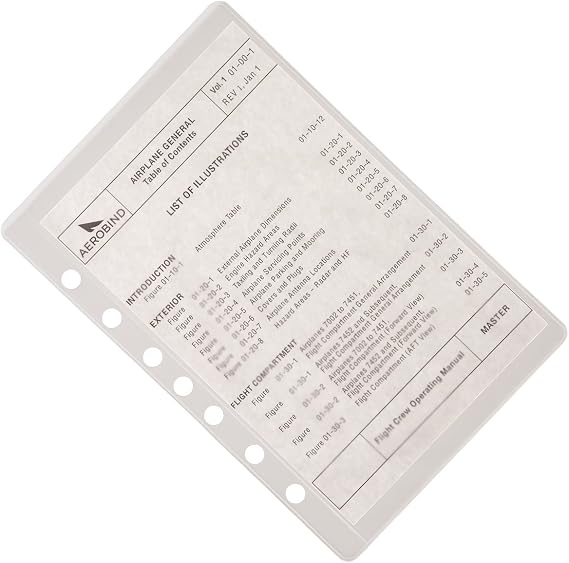 7 Hole Sheet Protector Pocket for 7-Ring Pilot Checklists - 100 Per Pack
