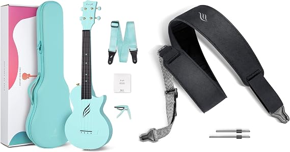 Enya Concert Ukulele Nova U 23 Carbon Fiber Travel Ukulele with Beginner Kit & enya Magnetic Strap