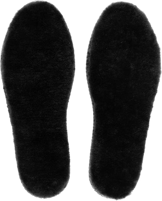 riemot Men's Genuine Sheepskin Insoles,Thick Wool Fleece,Black EU43/US10