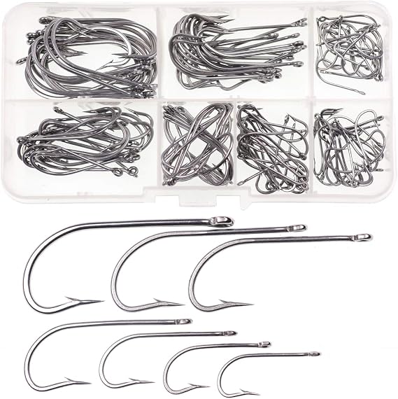 Wifreo 140pcs Set Stainless Steel Fishing Hook O'SHAUGHNESSY Long Shank Saltwater Fish Hook Small Clouser Minnow Sculpin Fly Tying Hooks