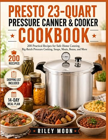 Presto 23-Quart Pressure Canner & Cooker Cookbook: 200 Practical Recipes for Safe Home Canning, Big-Batch Pressure Cooking, Soups, Meats, Beans, and More