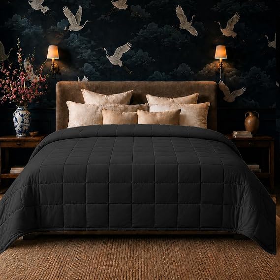 HomeSmart Queen Size Weighted Blanket 20 lbs - Ultra Soft All Season Fabric | 20 lbs Of Balanced Light Pressure For A Comforting Nights Sleep, Oversized Bedding Design, Breathable, Machine Washable