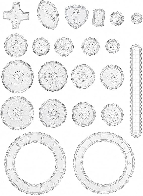 22Pcs Spirograph Set, Spiral Geometric Stencils for Art Crafts