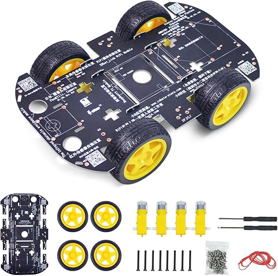 4WD Robot Chassis Kit for Arduino Raspberry Pi DIY