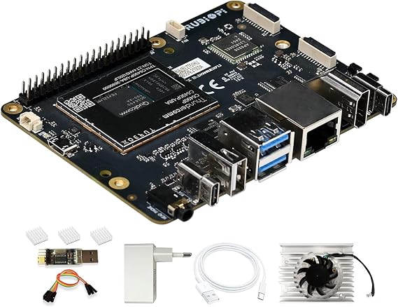 Rubik Pi 3 Qualcomm QCS6490 AI Developer Board Kit - 8GB LPDDR4x RAM 128GB UFS2.2 eMMC - 12TOPS NPU, Linux Single Board Computer, 4K HDMI Gbe Port for AI Projects Computing IoT Robotics (Bundle1)