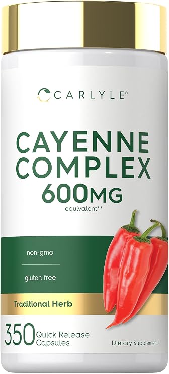 Carlyle Cayenne Pepper Capsules | 350 Pills | Non-GMO & Gluten Free Extract Supplement