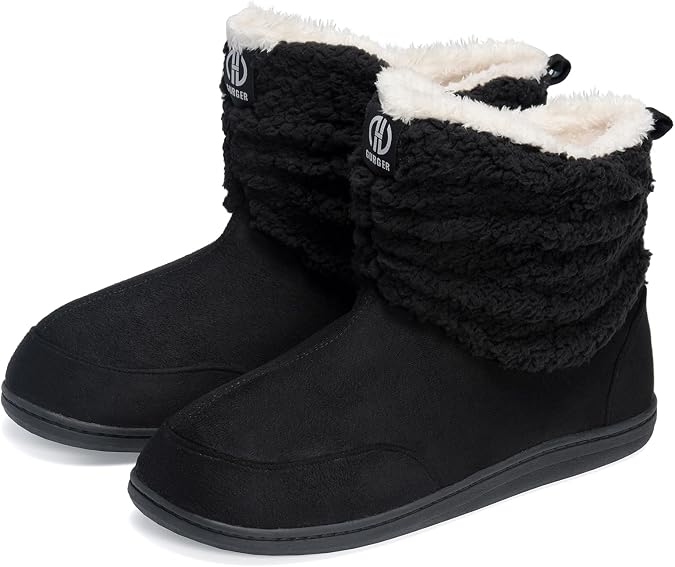 Men Women Slipper Boots Winter Indoor Outdoor Bootie Slippers Plush Fleece Memory Foam House Shoes