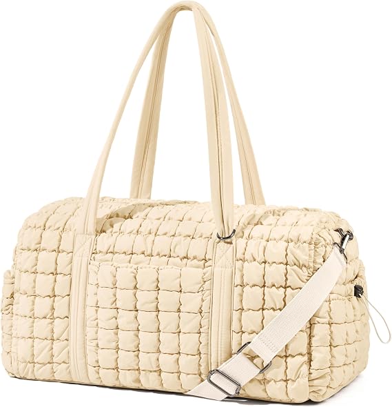 Quilted Travel Duffle Bag Puffer Weekender Bag Overnight Bag Duffel Gym Bag
