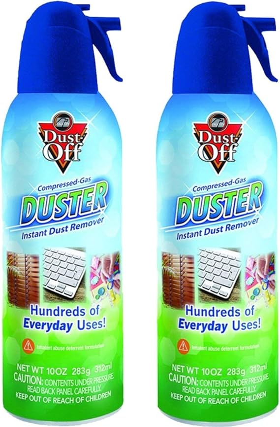 DUST-OFF(R) Compressed Gas Duster, 2 pk, 8.50 Inch x 5.00 Inch x 2.60 Inch, Clear