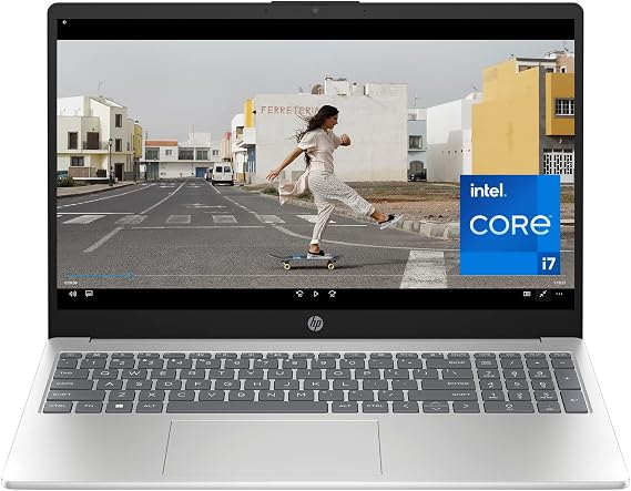 HP 15.6 inch Laptop PC, Processor: 13th Generation Intel CoreTM i7, Graphics: Intel Iris Xe Graphics, 16 GB DDR4-3200 MHz RAM, 512GB SSD, Windows 11 Home (Silver, 15-fd0099nr)