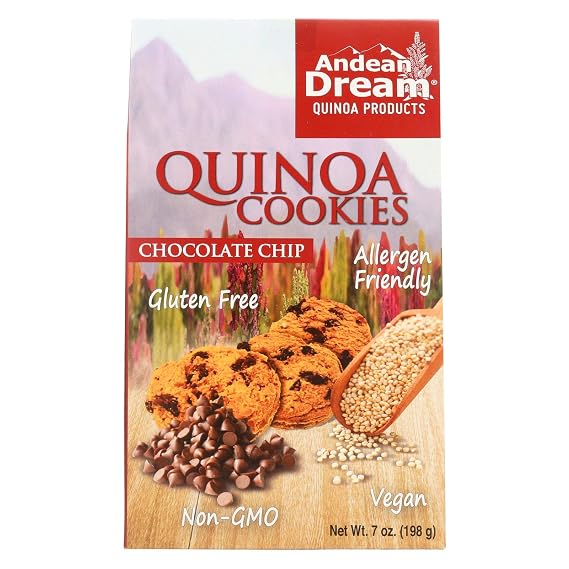 Andean Dream Gluten Free Quinoa Cookies Chocolate Chip - Case of 6-7 oz.