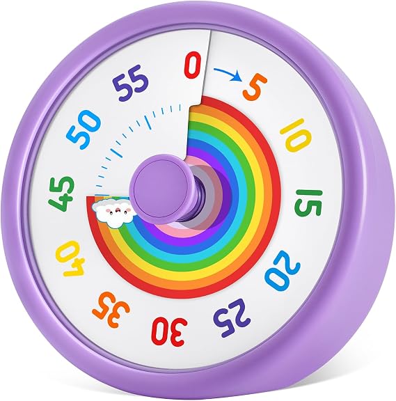 HIPPIH Visual Timer for Kids, 60-Min Countdown Timer with Silent Operation