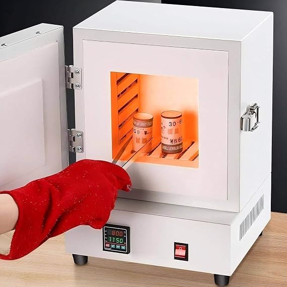 2000W Electric Sintering Furnace, 4-Sided Heating Melting Oven with 0-2102F Adjustable, Digital Control Jewelry Casting Burnout Furnace for Jewelry Making Pottery Glazing DIY Projects, Electric Kiln