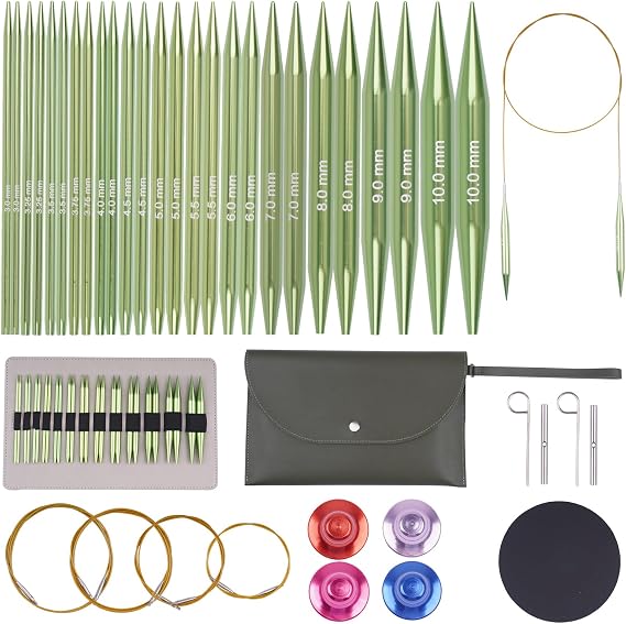 BsHooker Interchangeable Circular Knitting Needles Set with Case 13 Pairs
