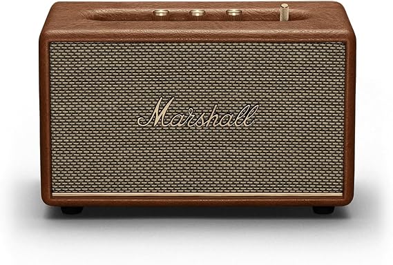 Marshall Acton III BT, Brown | Bas ve Tiz Kontrollü Yüksek Sesli Stereo Ses Plug-in Powered 3,5 mm Aux Girişi - Kahverengi
