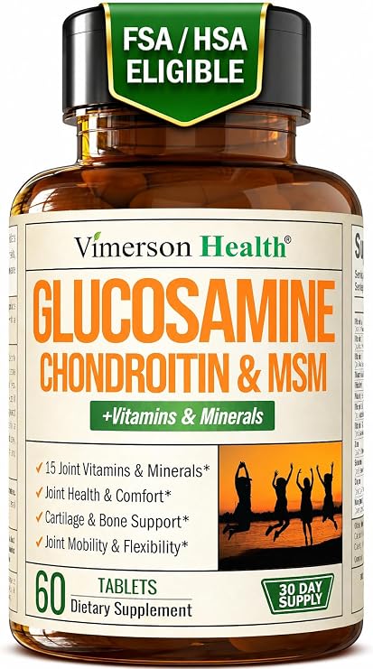 Glucosamine Chondroitin MSM Advanced Joint Supplements for Women and Men w/Multivitamins & Minerals - Glucosamine Sulfate 1000mg, Chondroitin Sulfate & MSM for Cartilage & Joint Support 60 Tabs