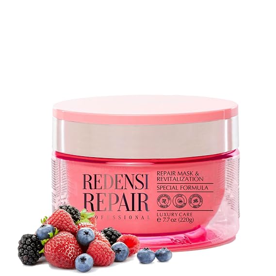 Redensi Repair Lipoprotein Hair Mask 7.76 oz Restores Mass and Lipids, Boosts Shine and Color Protection For Dry and Dull Hair Cream Texture, Red Fruit Scent Professional Home Care Tyrrel