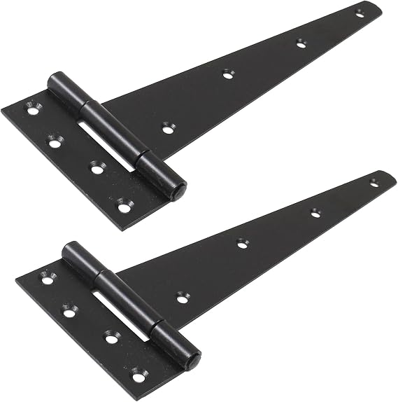 2X Black 14"/350mm Heavy Duty Tee Hinges - Long Gate/Shed/Door T Hinges