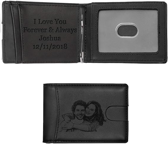 Custom Wallets for Men Dad, Personalized Engraved Photo Wallets,Bifold Wallets