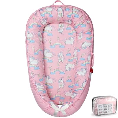 Breathable & Soft Baby Lounger, Portable and Lightweight Tummy Time Lounger for Home and Travel, Ideal Newborn Babies Essentials Baby Shower Gifts