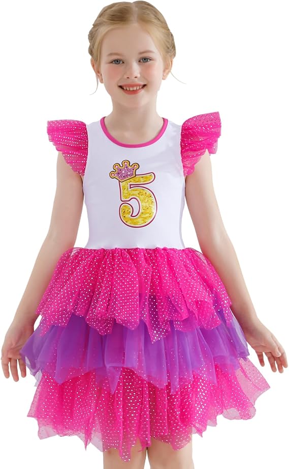Spring/Autumn Unicorn Birthday Party Princess Girl Dresses Long Sleeve Girls Outfits