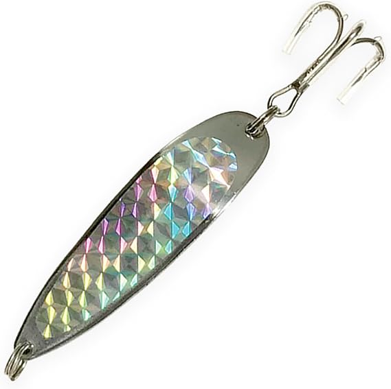 Crocodile Fishing Spoons 6 Pcs, 3oz, Silver Color, Rigged
