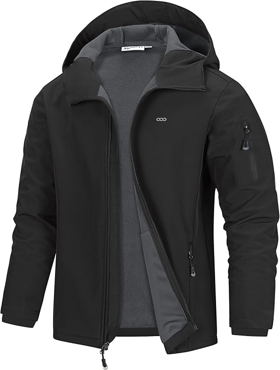 33,000ft Men's Waterproof Softshell Jackets Lightweight Hooded Rain Coat