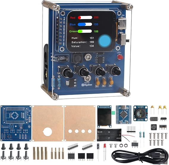 Colour Recognition Soldering Kit DIY Electronic Kit with RGB Colour Sensor Colour Scanner with 4 Modes for Scanning Comparising Saving & Individual Colours Soldering Project for Makers