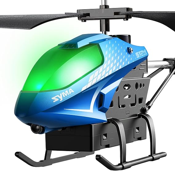 SYMA RC Helicopter for Kids, 7-Color LED Lights, 40 Min Flight Time, Blue