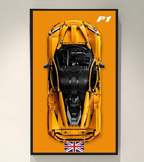 icuanuty Display Wallboard Compatible with Lego Technic P1 Hypercar 42172 Car Display Frame, Compatible with Lego Car Wall Mount, Only Wallboard