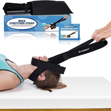 Neck Stretcher Strap, Spine Chiropractic Decompression Tool with Chin Belt, Cervical Neck Traction.