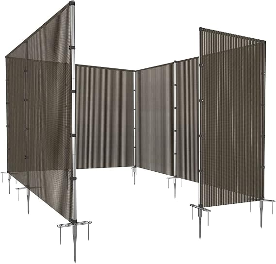 Coarbor Outdoor Removable Privacy Fence Fencing Panel for Pools Dogs Backyard Chicken Fence with Spikes Poles Veggie Garden Yard Barrier Border Fence