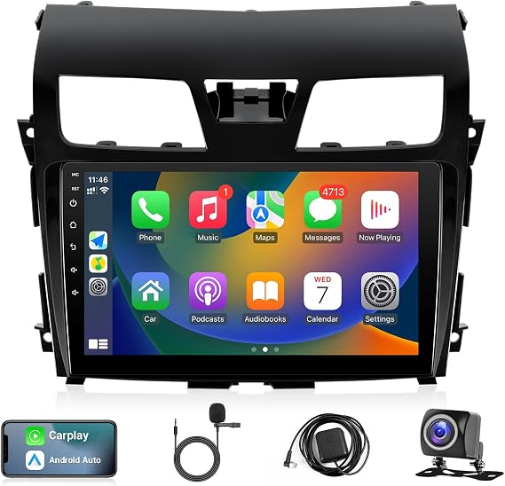 Leadfan Car Stereo for Nissan Altima 2013 2014 2015 with Carplay Android Auto, 10.1 Inch Screen with GPS Bluetooth SWC Backup Camera (for Altima 2013-2015(with AC Vent Frame), 2+32G)