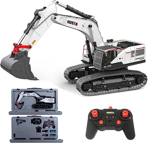 RC Excavator, RC Hydraulic Excavator, RC Alloy Enhanced Version, Excavator, 22 CH Power Shovel, 2.4 GHz Radio, Reinforced Base Alloy, Infinite Swivel, LED Light, Miniature, Construction Machinery Toy,